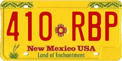 NM license plate 410RBP