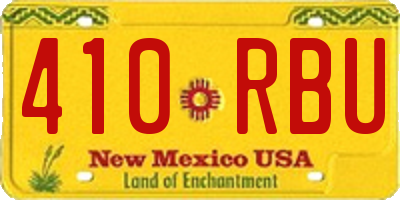 NM license plate 410RBU