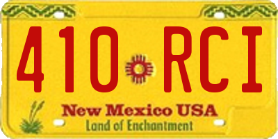 NM license plate 410RCI