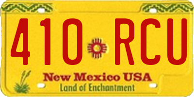 NM license plate 410RCU