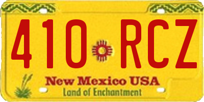 NM license plate 410RCZ