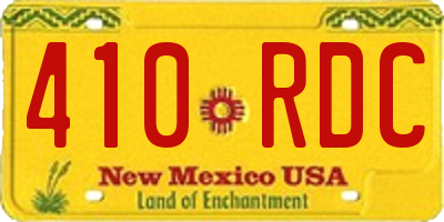NM license plate 410RDC