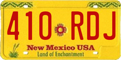 NM license plate 410RDJ