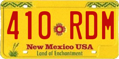 NM license plate 410RDM