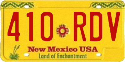 NM license plate 410RDV