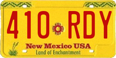 NM license plate 410RDY