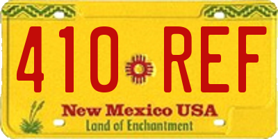 NM license plate 410REF