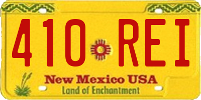 NM license plate 410REI