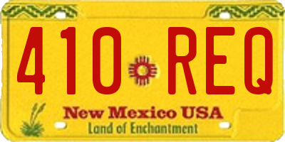 NM license plate 410REQ