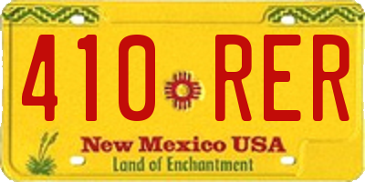 NM license plate 410RER