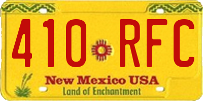 NM license plate 410RFC