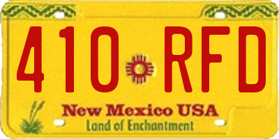 NM license plate 410RFD