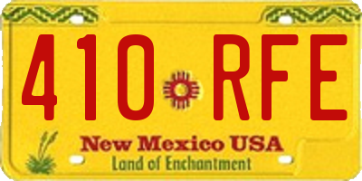 NM license plate 410RFE