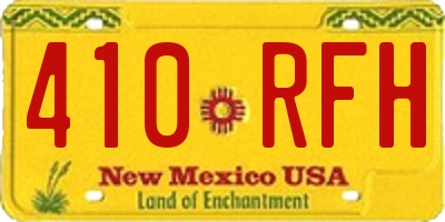 NM license plate 410RFH