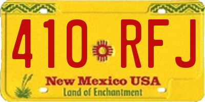 NM license plate 410RFJ