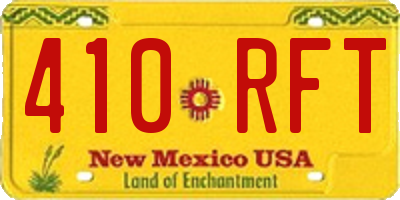 NM license plate 410RFT