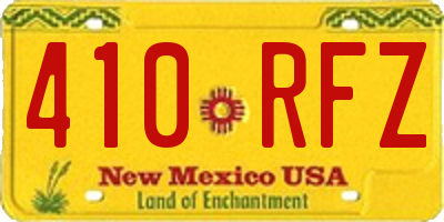 NM license plate 410RFZ