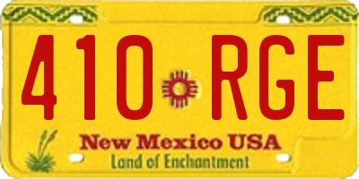 NM license plate 410RGE