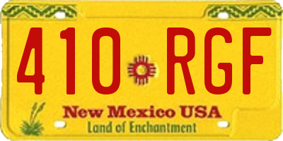 NM license plate 410RGF