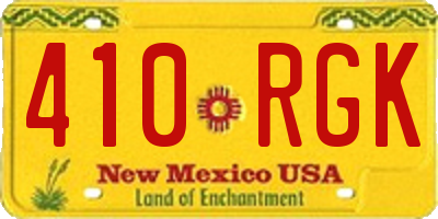 NM license plate 410RGK