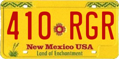 NM license plate 410RGR