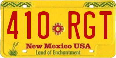 NM license plate 410RGT