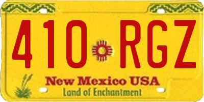 NM license plate 410RGZ