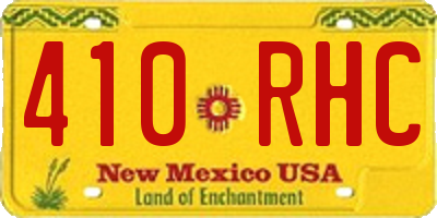 NM license plate 410RHC