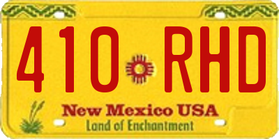 NM license plate 410RHD