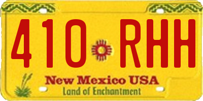 NM license plate 410RHH