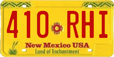NM license plate 410RHI