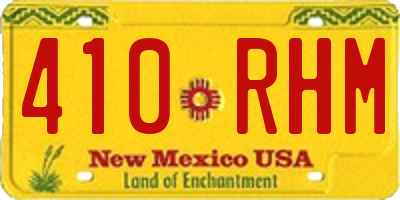 NM license plate 410RHM