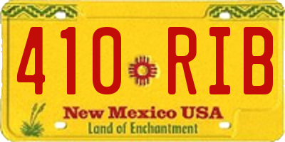 NM license plate 410RIB