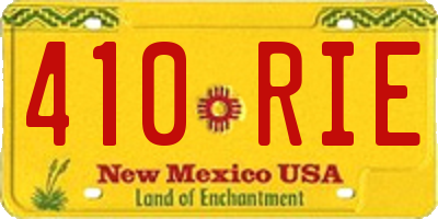 NM license plate 410RIE
