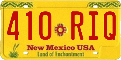 NM license plate 410RIQ