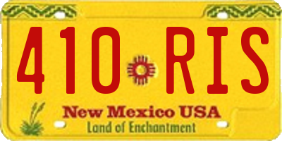NM license plate 410RIS