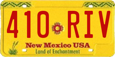 NM license plate 410RIV