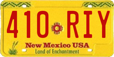 NM license plate 410RIY
