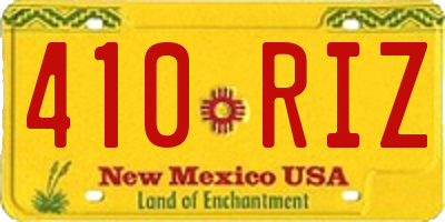 NM license plate 410RIZ