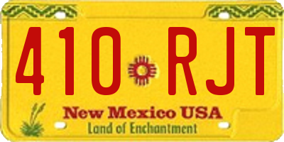 NM license plate 410RJT