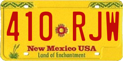 NM license plate 410RJW
