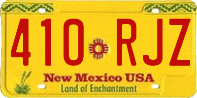 NM license plate 410RJZ