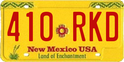 NM license plate 410RKD