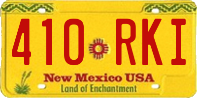 NM license plate 410RKI