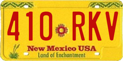 NM license plate 410RKV