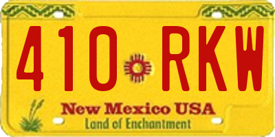 NM license plate 410RKW