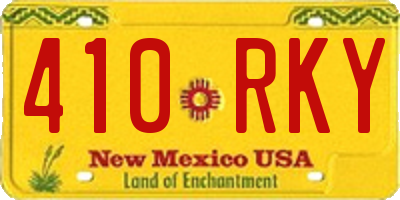 NM license plate 410RKY