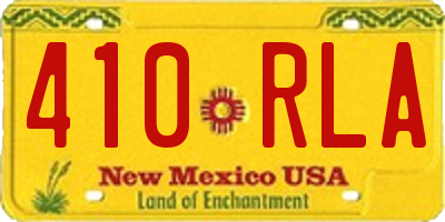 NM license plate 410RLA