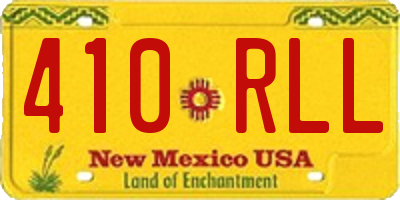 NM license plate 410RLL