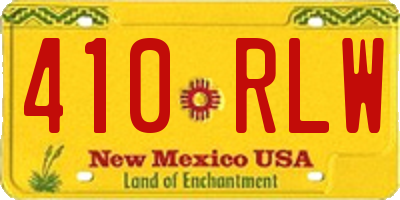 NM license plate 410RLW